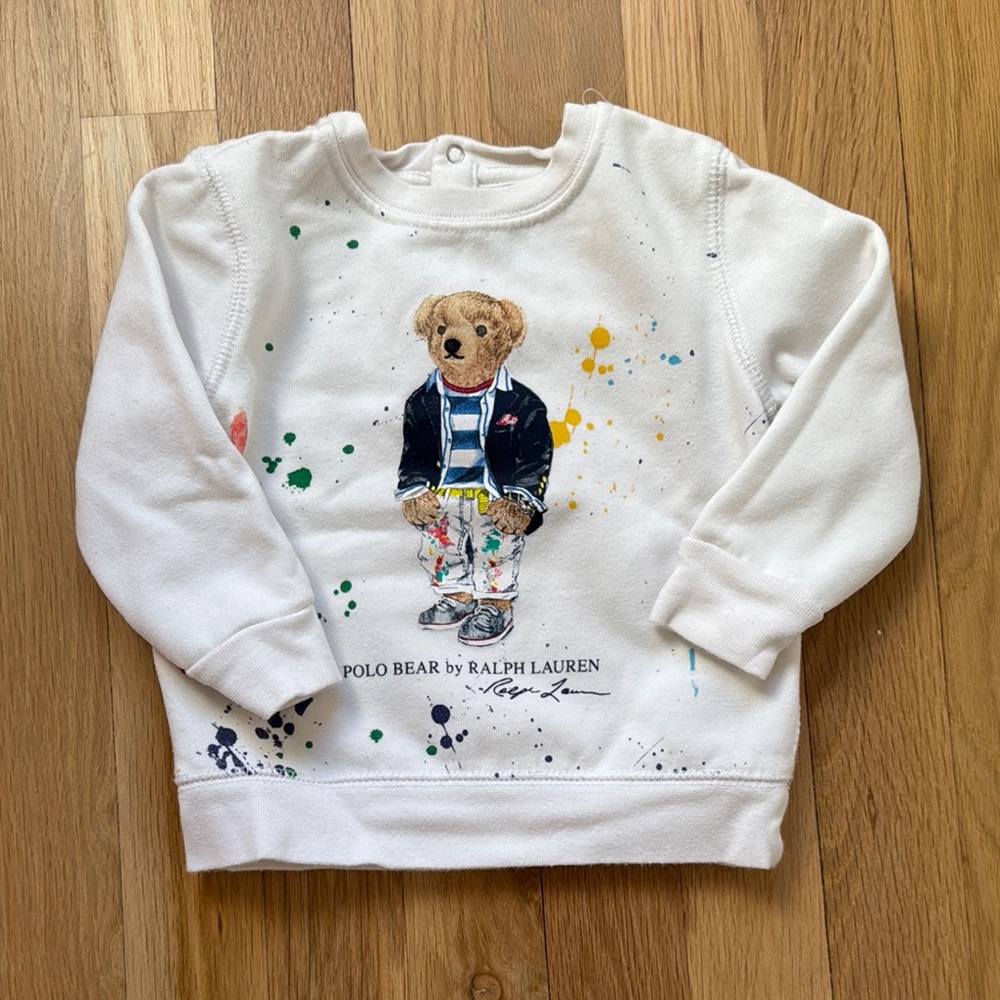 Ralph Lauren Kids White Bear Graphic Sweatshirt